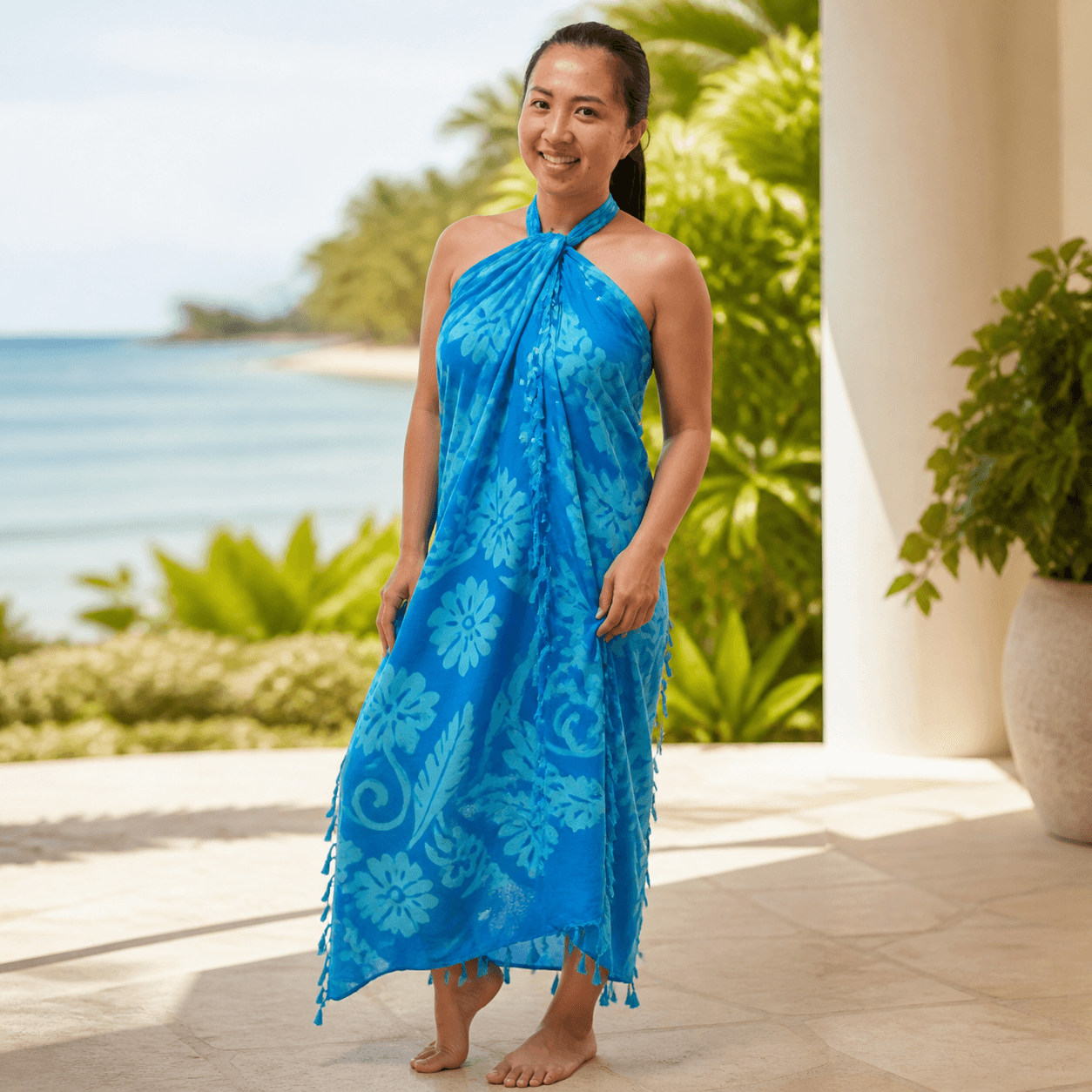 Blue Island Tassel Sarong