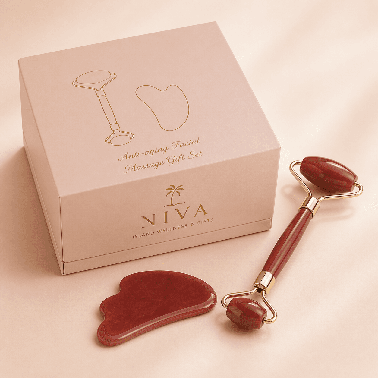 Deep Rose Facial Massage Gift Set